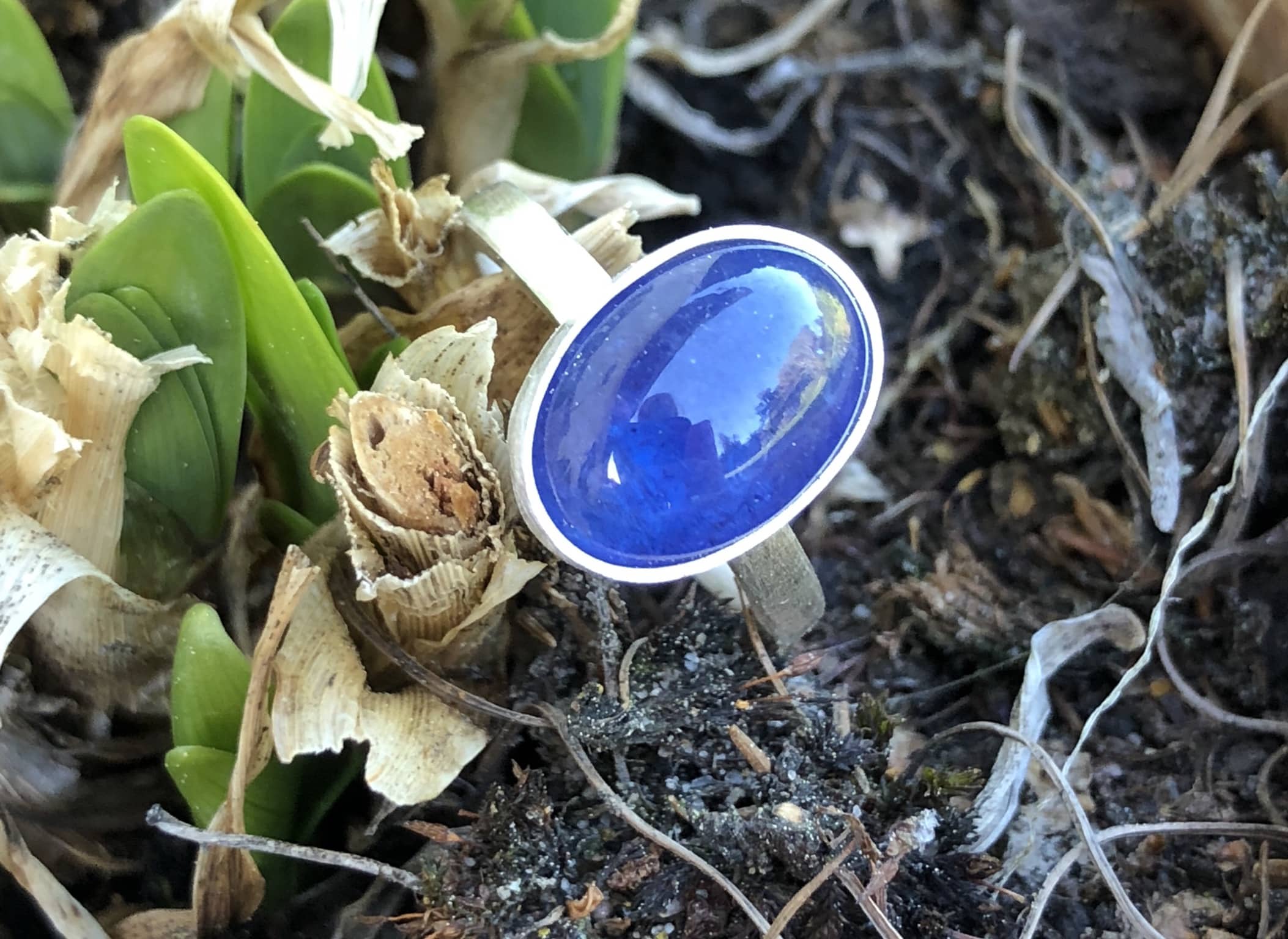 Edelsteinring Tansanit Sterlingsilber handgefertigt – Bild 5