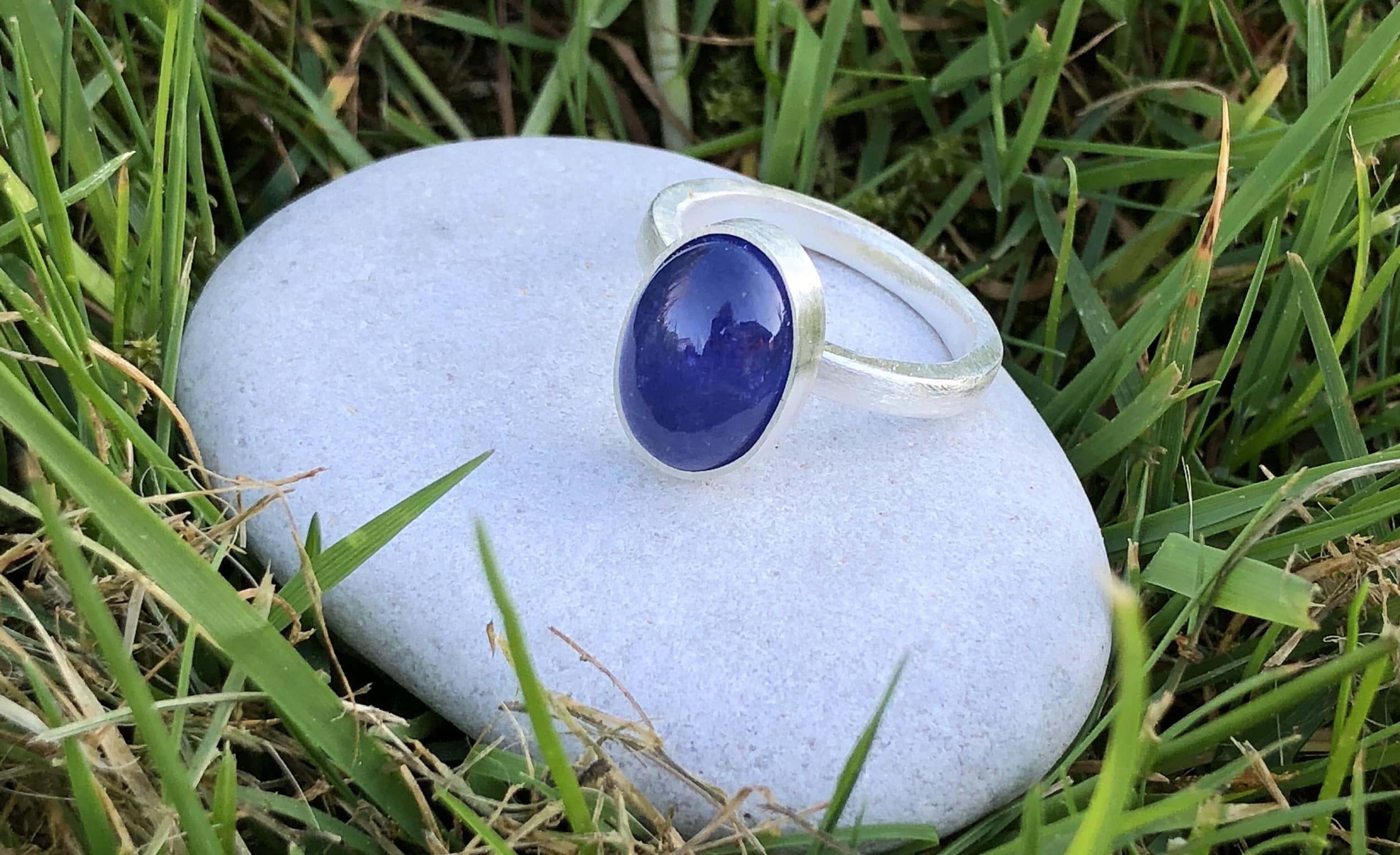 Edelsteinring Tansanit Sterlingsilber handgefertigt – Bild 3
