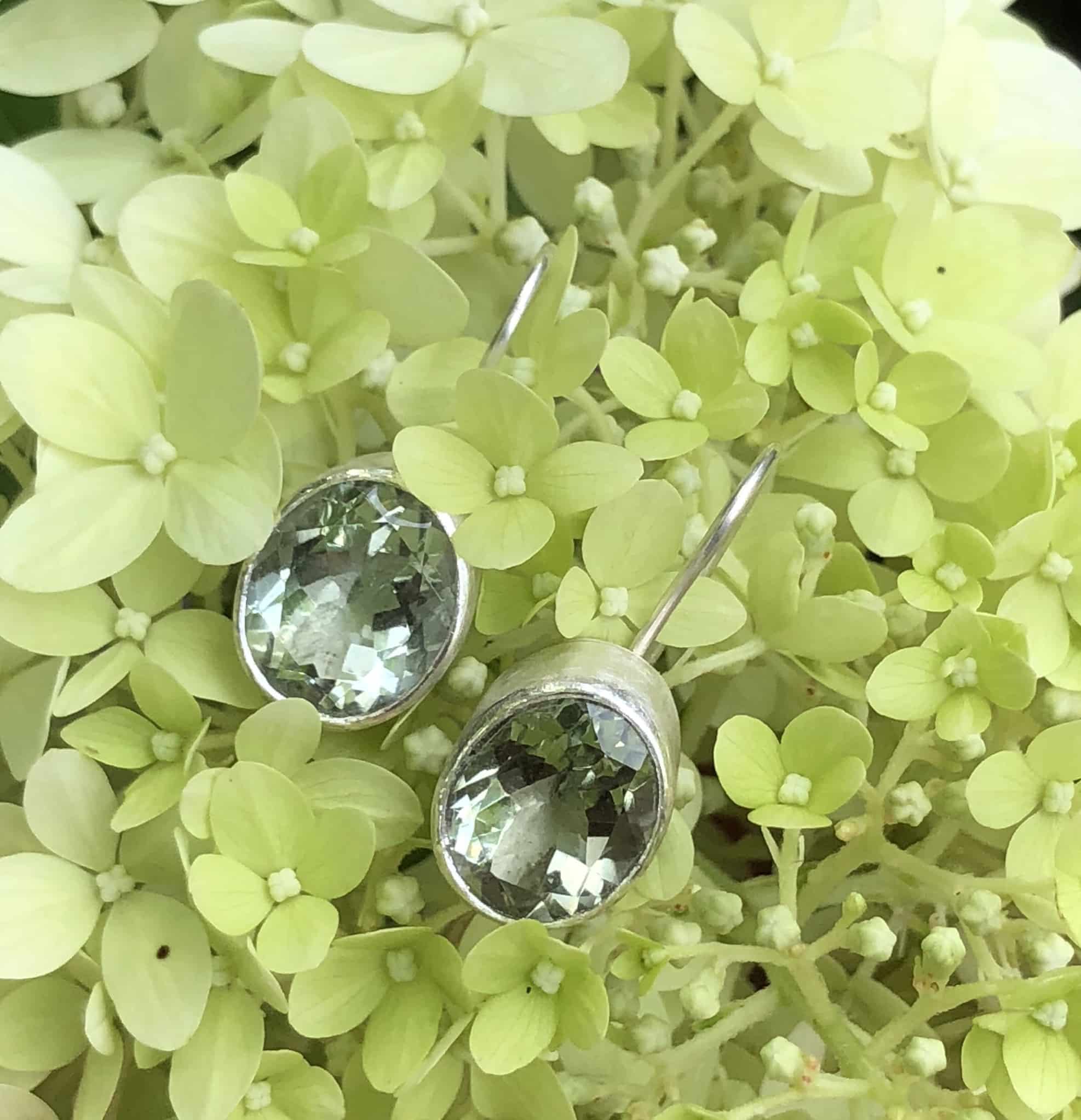 Edelstein Ohrhänger grüner Amethyst 935 Silber – Bild 6