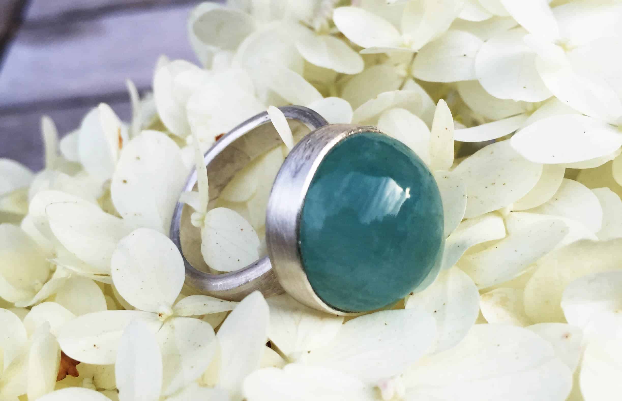 Aquamarinring Rund