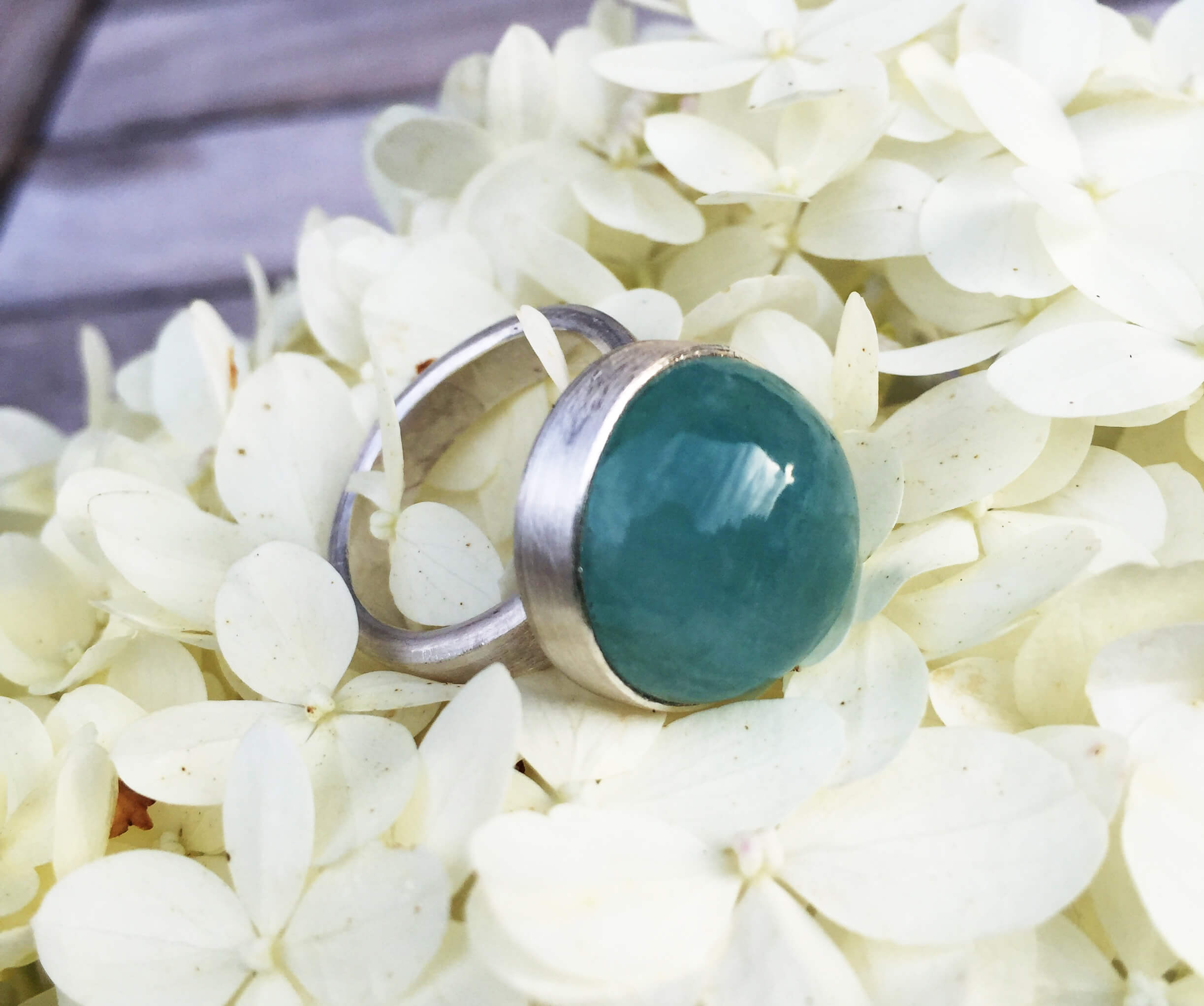 Aquamarinring Rund – Bild 4