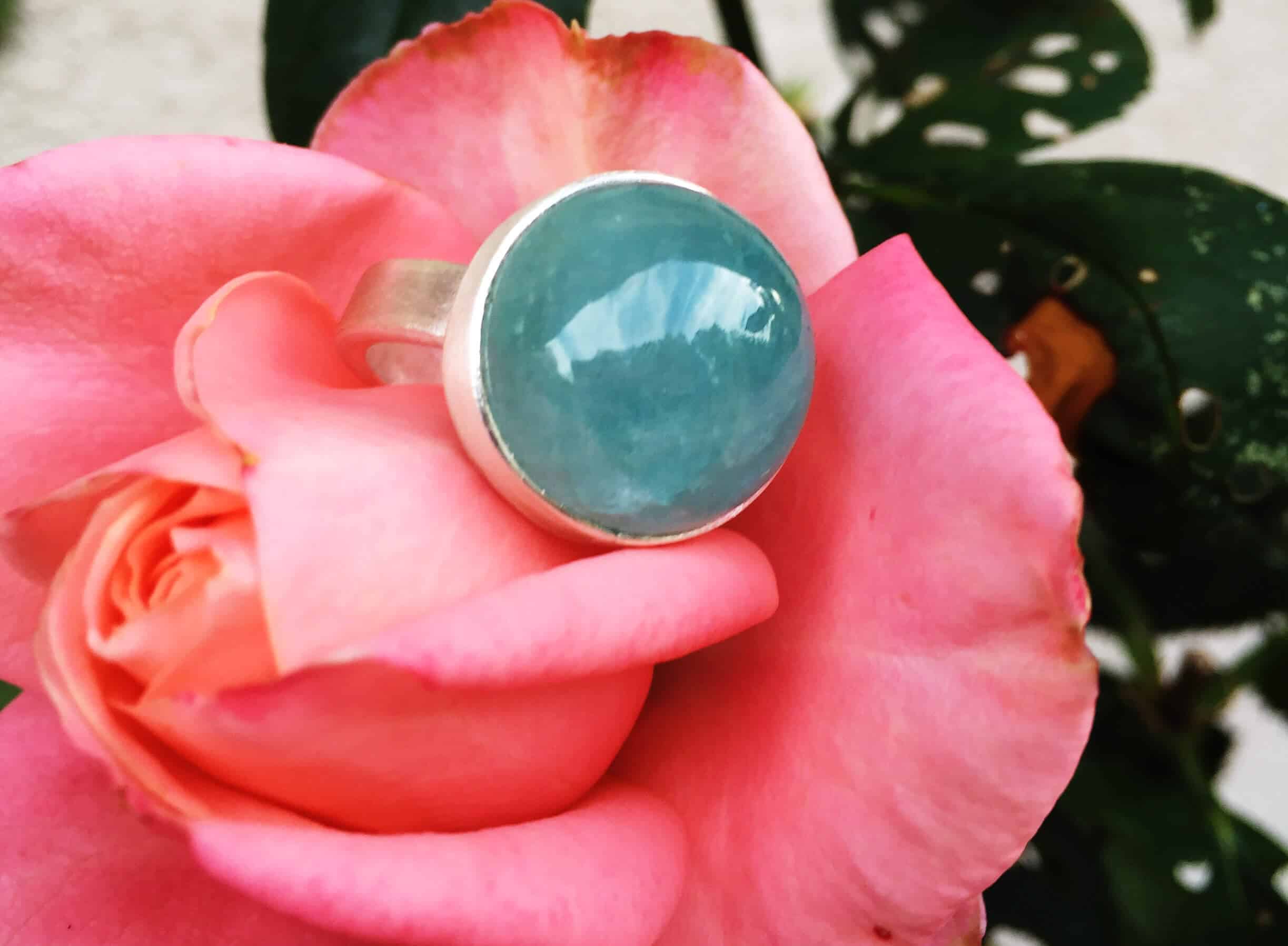 Aquamarinring Rund – Bild 2