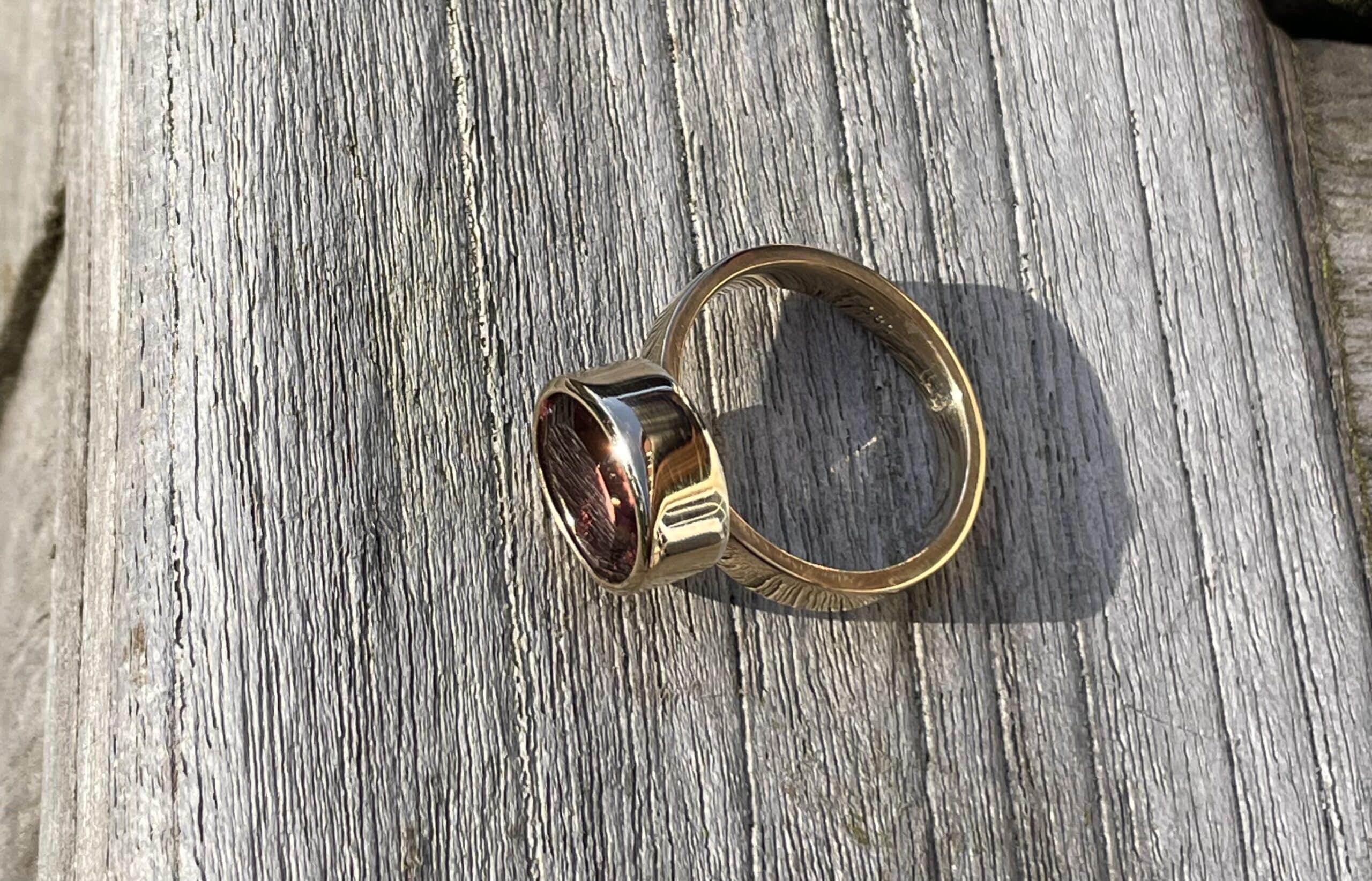 Edelstein Ring brauner Turmalin 585 Gold handgefertigt – Bild 8