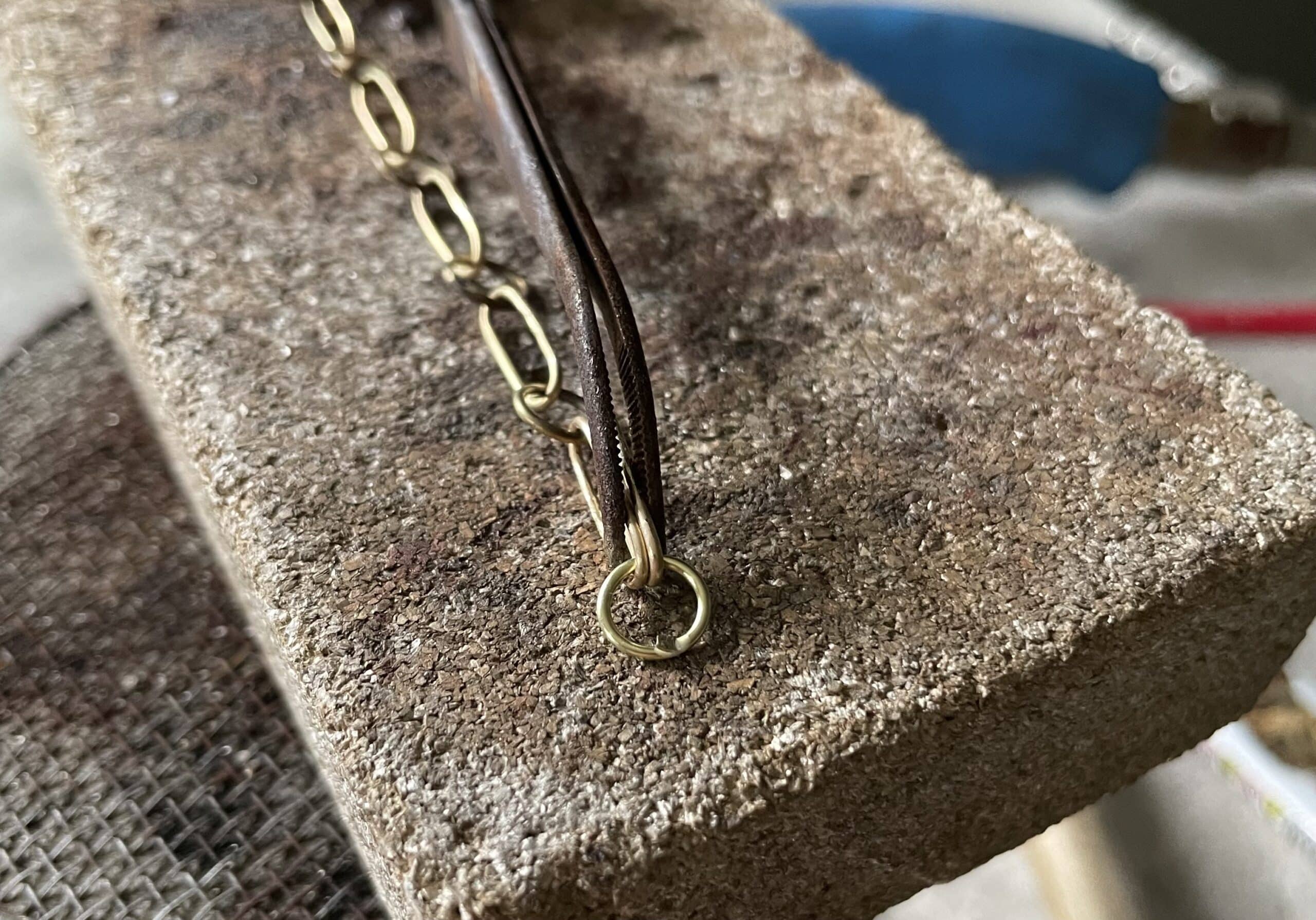 Goldkette Paperclip mit Herz am Verschluß 585 Gold handgefertigt – Bild 5